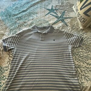 Ralph Lauren Blue and White Striped Polo Shirt
